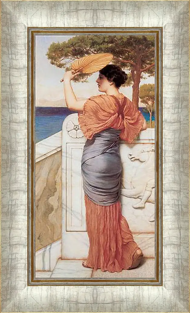 Картина в раме - On the Balcony. Джон Уильям Годвард
