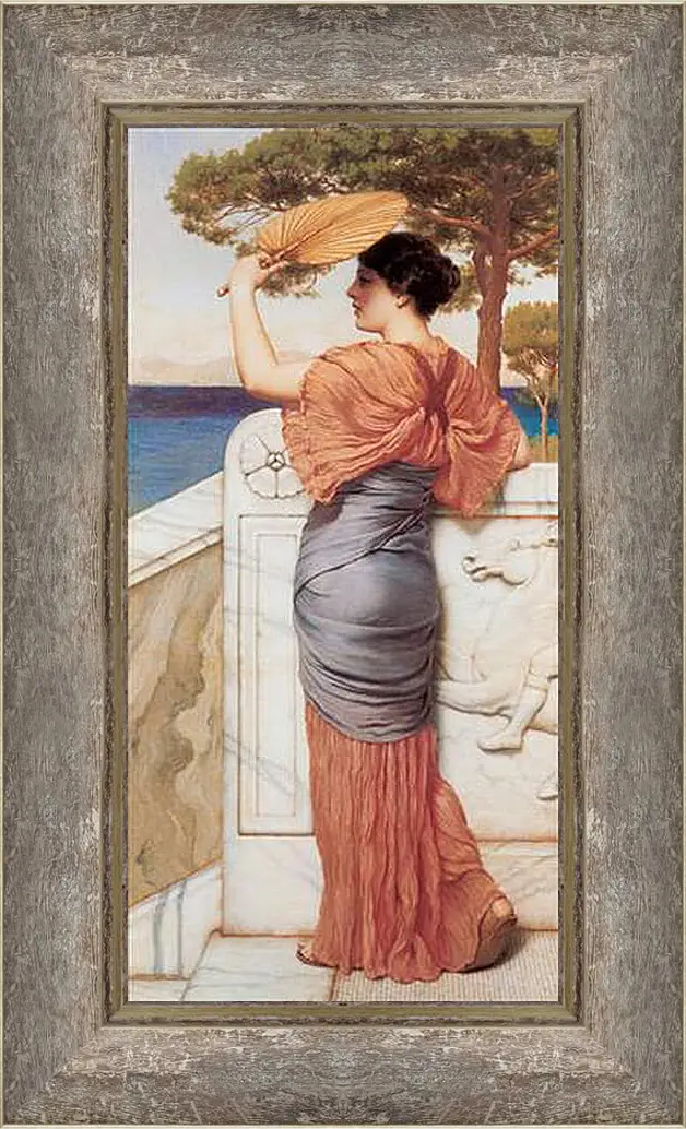 Картина в раме - On the Balcony. Джон Уильям Годвард