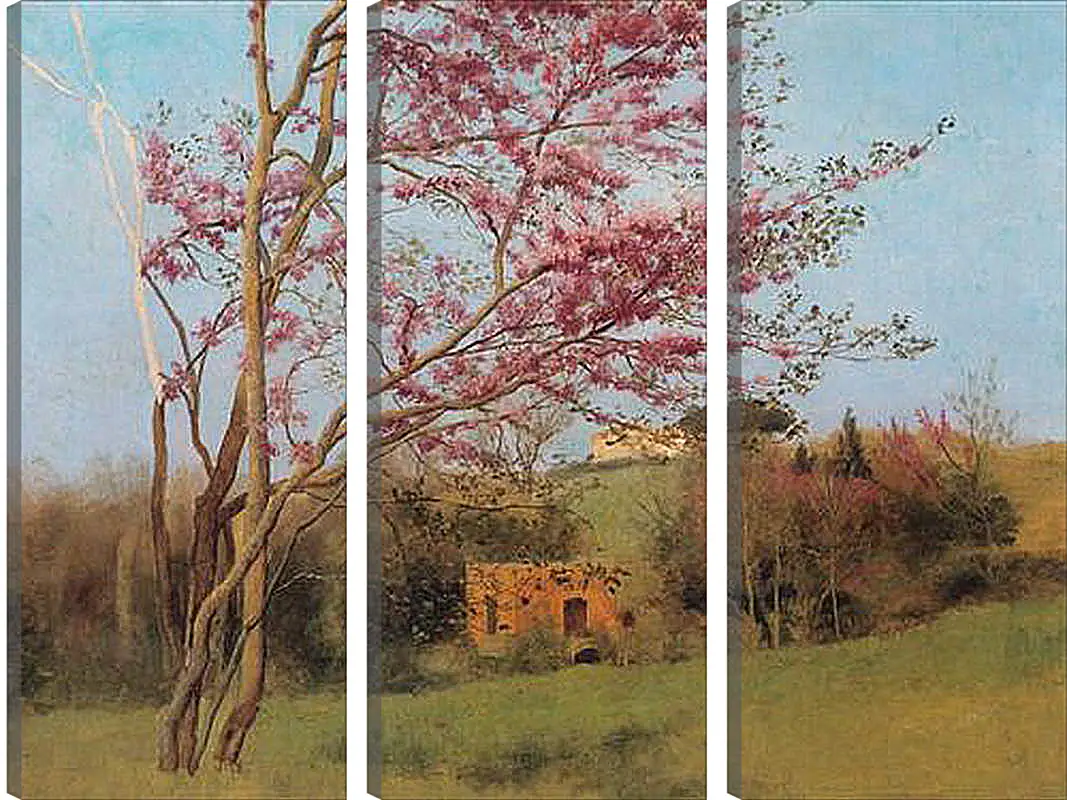 Модульная картина - Blossoming Red Almond, study. Джон Уильям Годвард