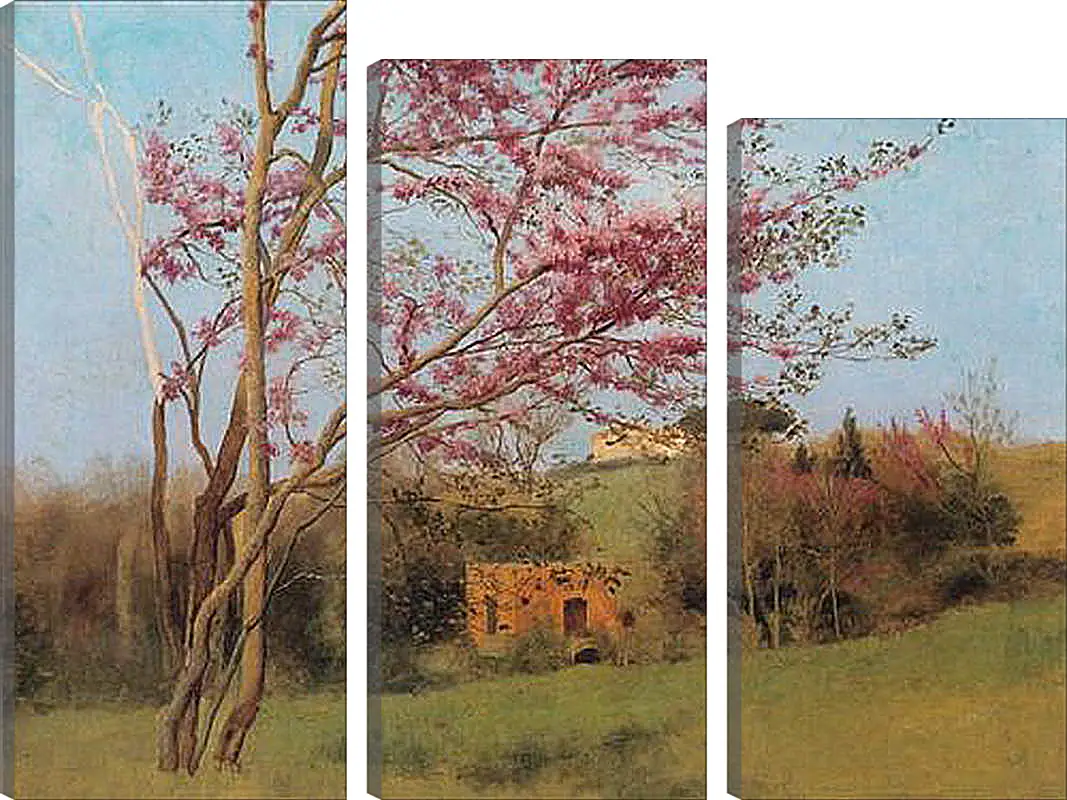 Модульная картина - Blossoming Red Almond, study. Джон Уильям Годвард
