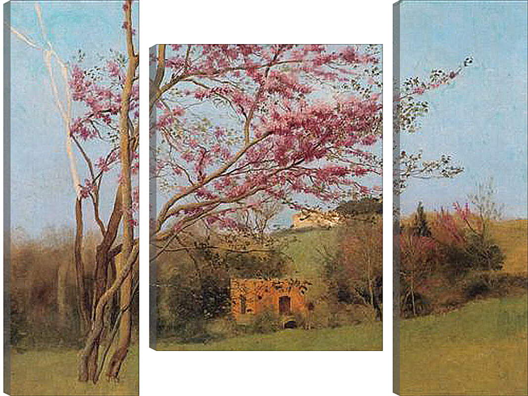 Модульная картина - Blossoming Red Almond, study. Джон Уильям Годвард
