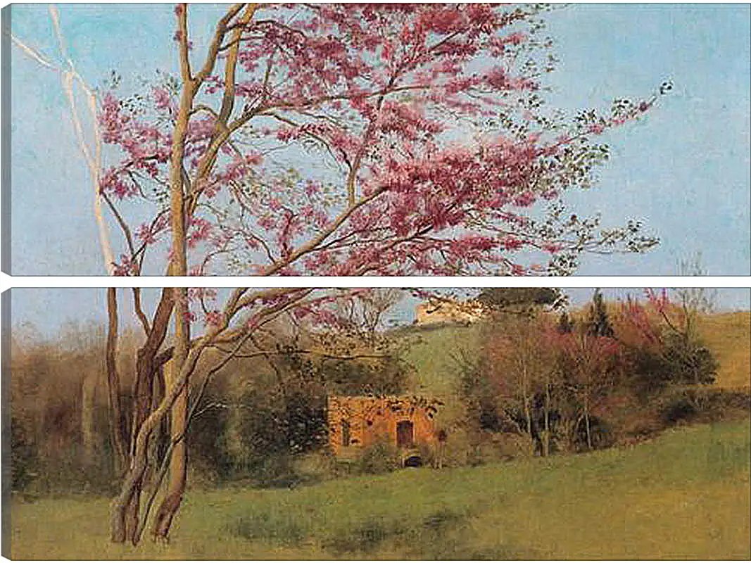 Модульная картина - Blossoming Red Almond, study. Джон Уильям Годвард
