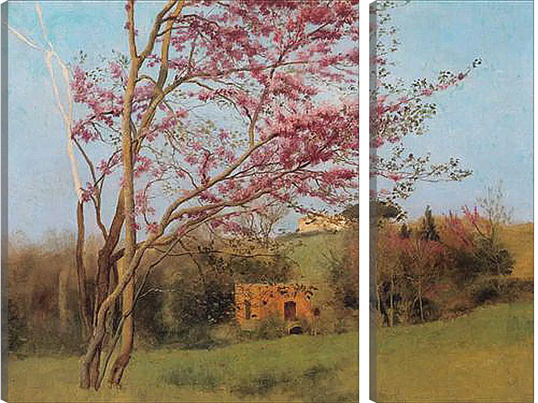 Модульная картина - Blossoming Red Almond, study. Джон Уильям Годвард
