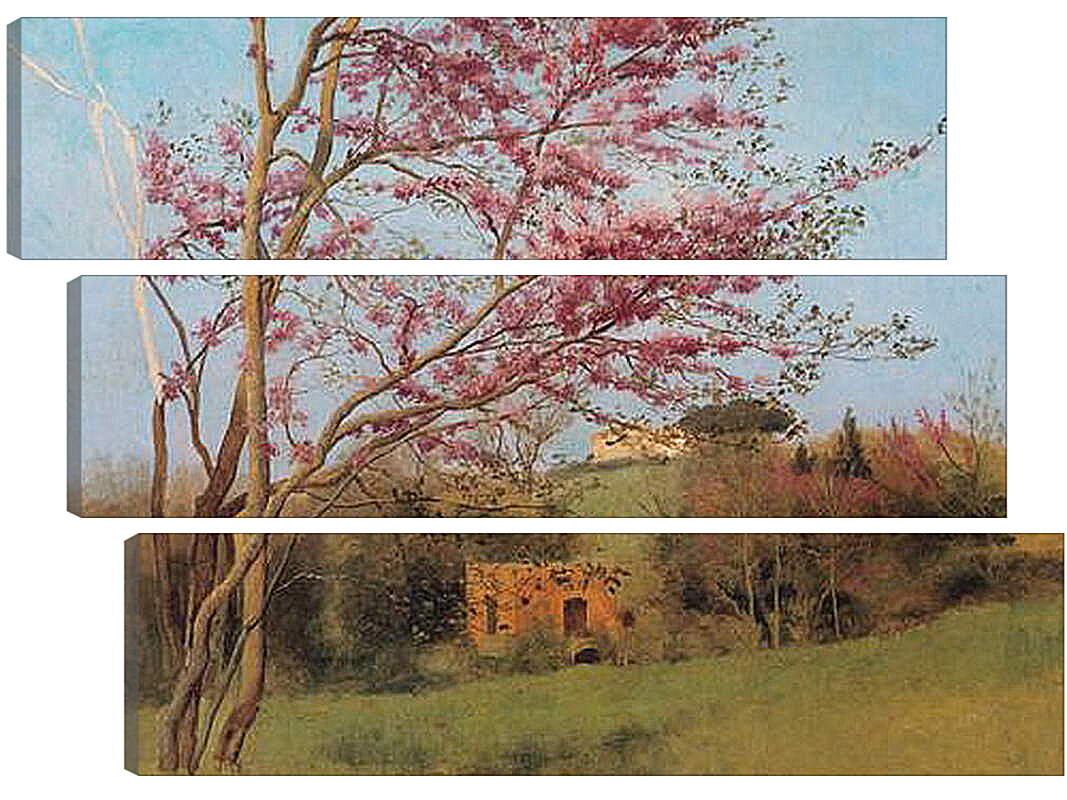 Модульная картина - Blossoming Red Almond, study. Джон Уильям Годвард
