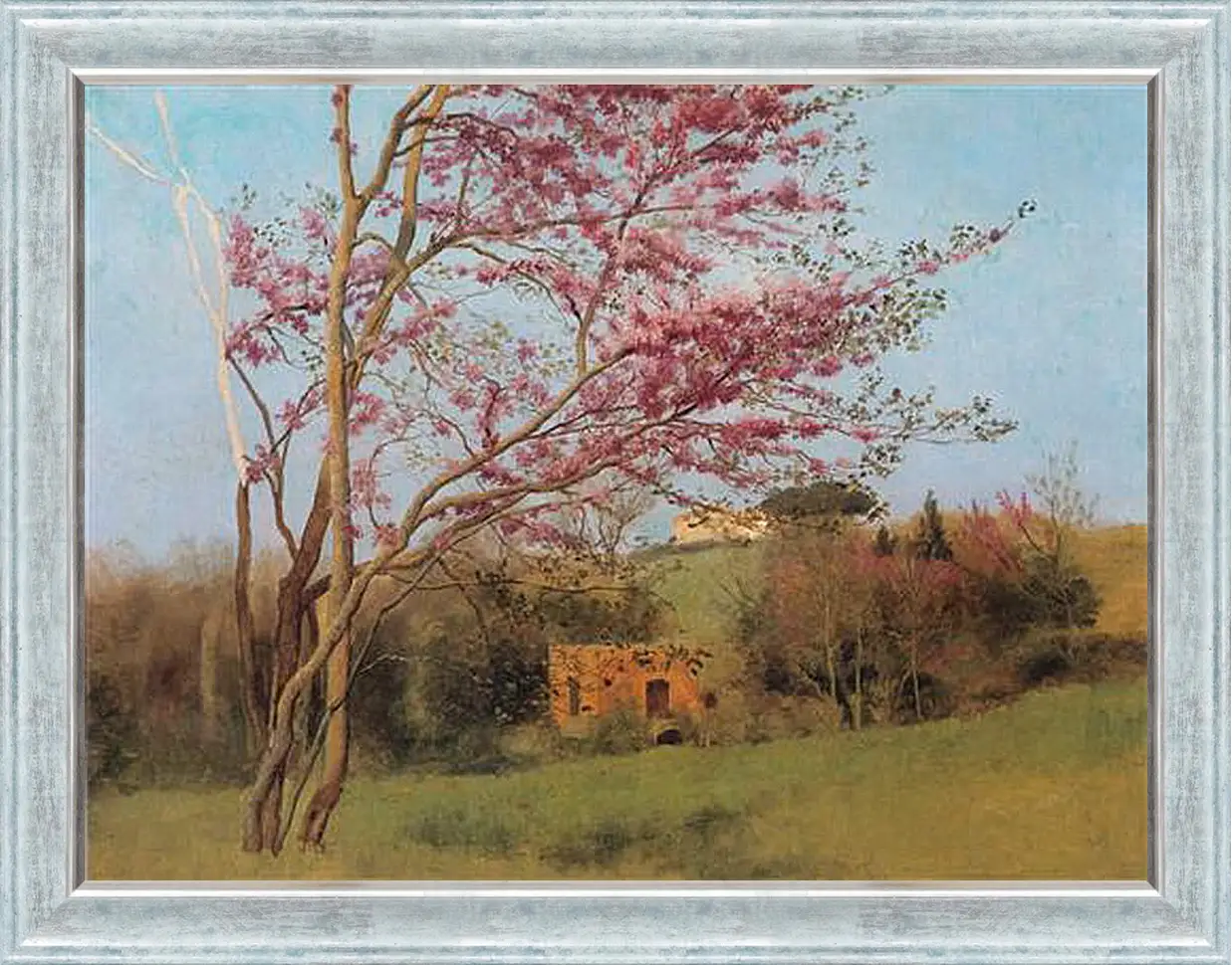 Картина в раме - Blossoming Red Almond, study. Джон Уильям Годвард