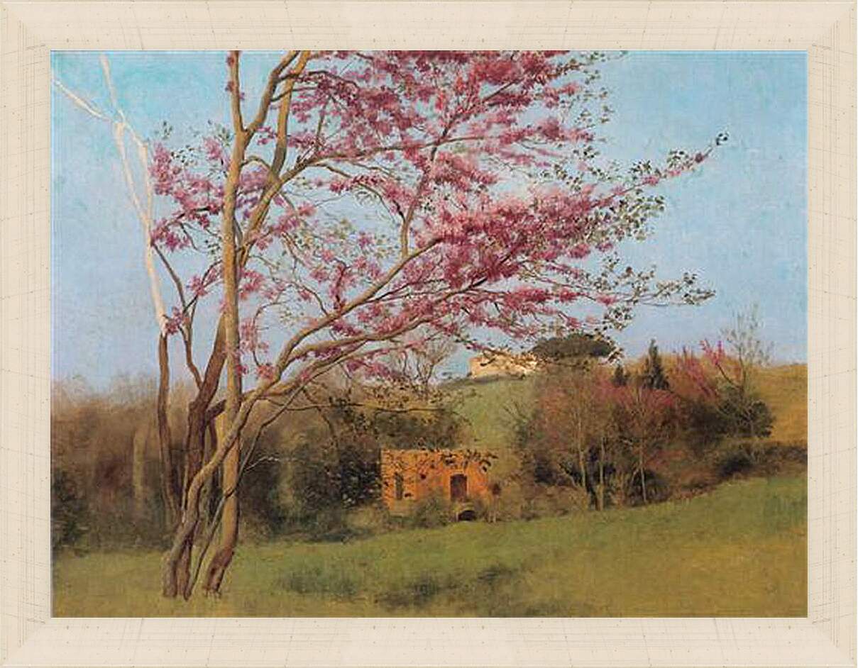 Картина в раме - Blossoming Red Almond, study. Джон Уильям Годвард
