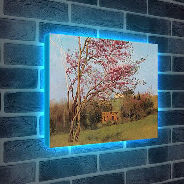 Лайтбокс световая панель - Blossoming Red Almond, study. Джон Уильям Годвард
