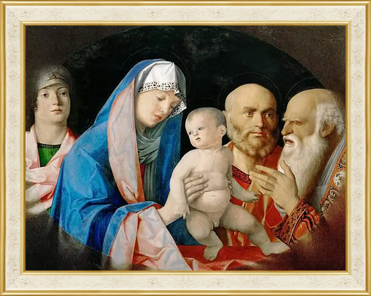 Картина в раме - Darbringung Christi im Tempel. Джованни Беллини