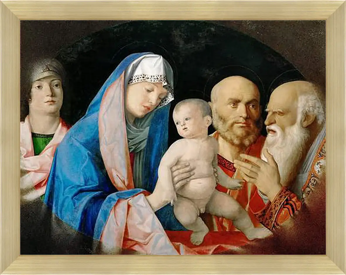 Картина в раме - Darbringung Christi im Tempel. Джованни Беллини