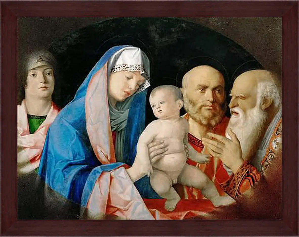 Картина в раме - Darbringung Christi im Tempel. Джованни Беллини