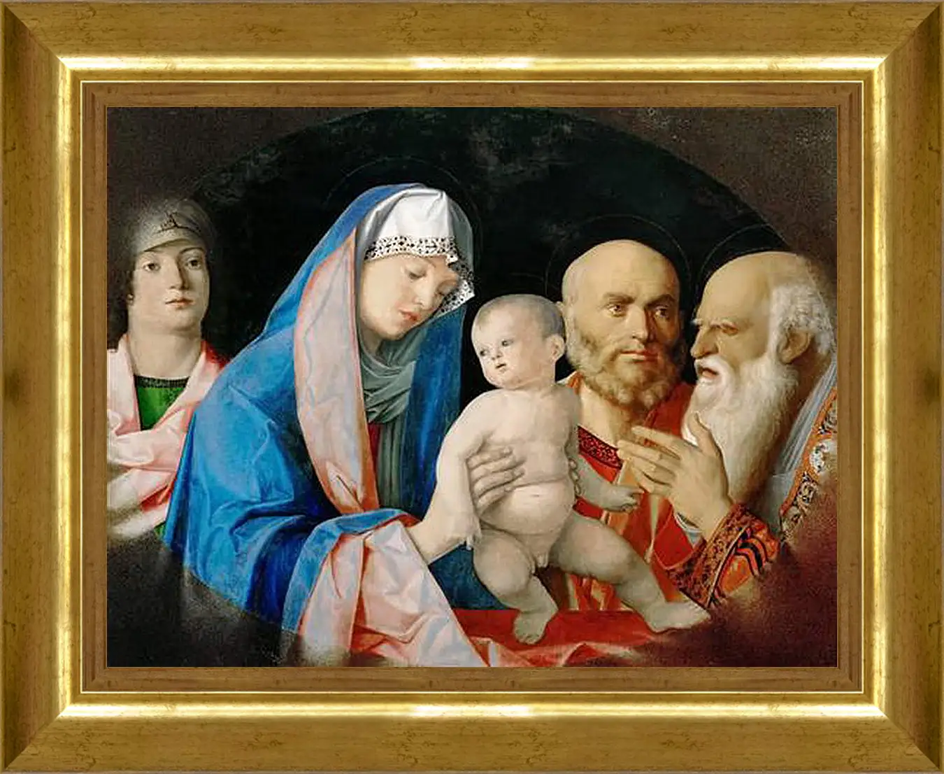 Картина в раме - Darbringung Christi im Tempel. Джованни Беллини