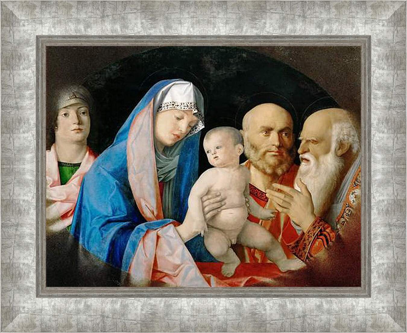 Картина в раме - Darbringung Christi im Tempel. Джованни Беллини
