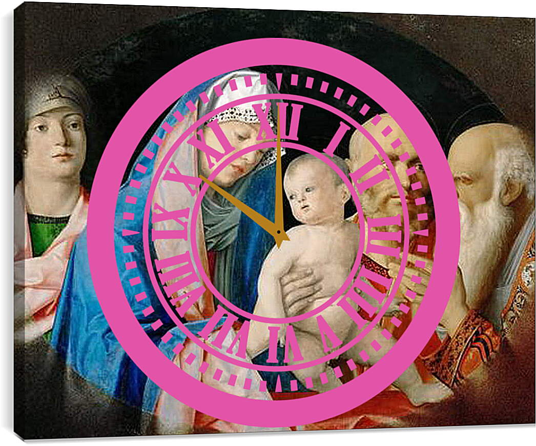 Часы картина - Darbringung Christi im Tempel. Джованни Беллини
