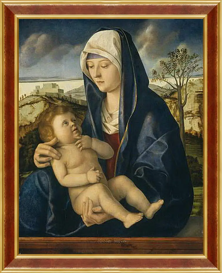 Картина в раме - The Virgin and Child. Джованни Беллини