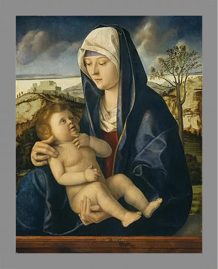 Картина в раме - The Virgin and Child. Джованни Беллини