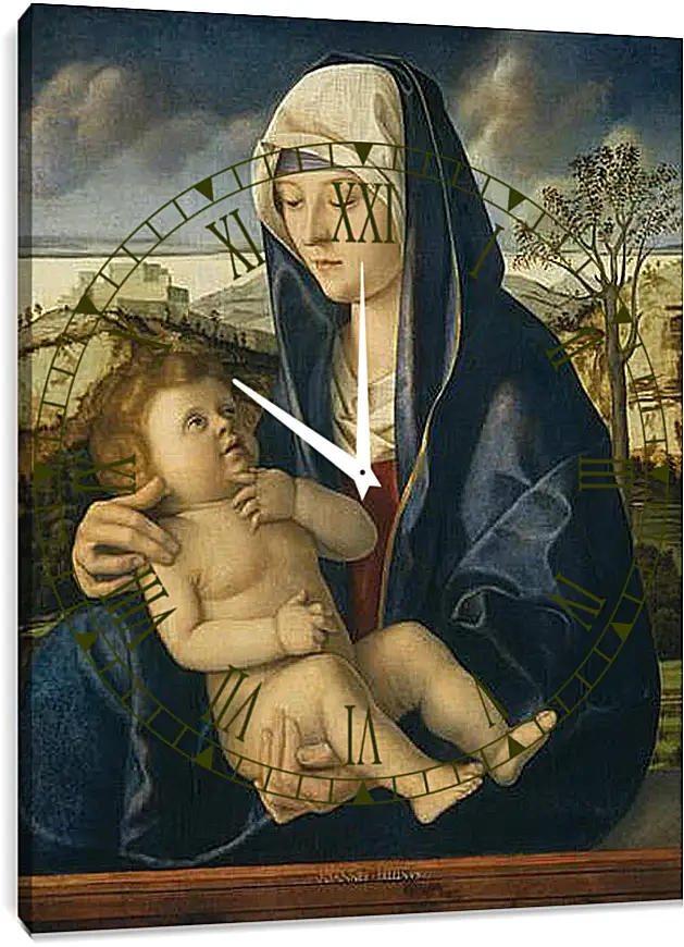 Часы картина - The Virgin and Child. Джованни Беллини