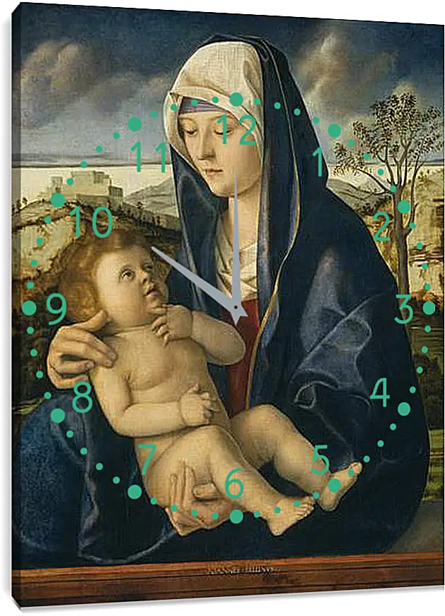 Часы картина - The Virgin and Child. Джованни Беллини
