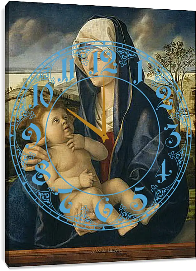 Часы картина - The Virgin and Child. Джованни Беллини