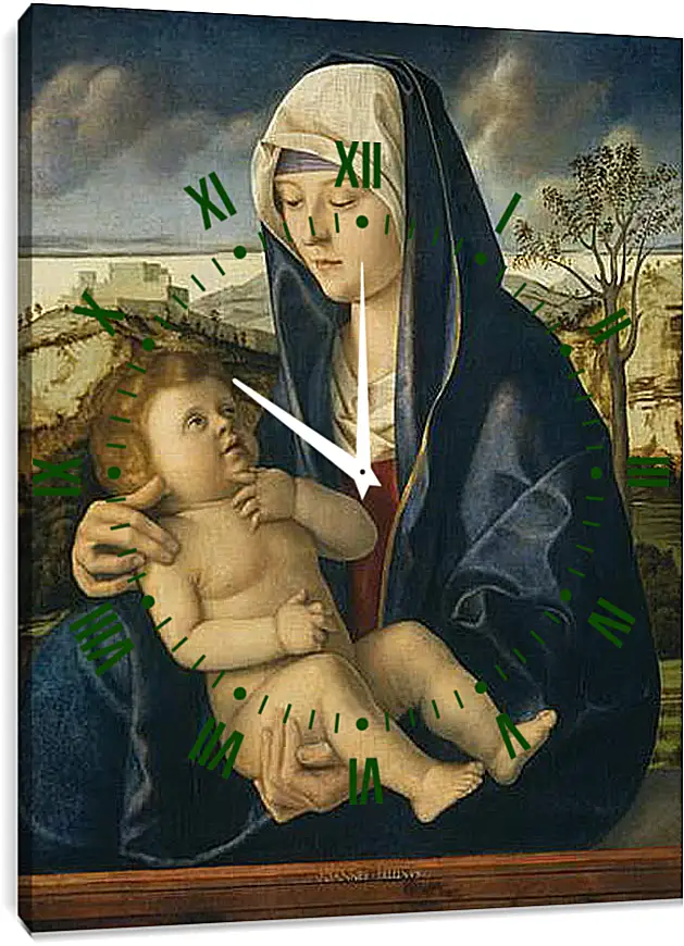 Часы картина - The Virgin and Child. Джованни Беллини
