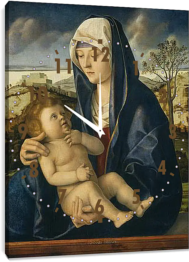 Часы картина - The Virgin and Child. Джованни Беллини
