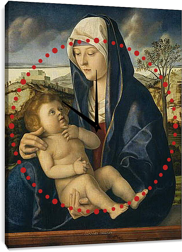 Часы картина - The Virgin and Child. Джованни Беллини
