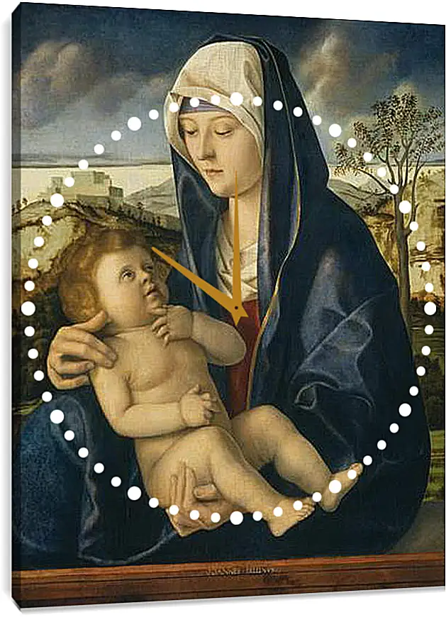 Часы картина - The Virgin and Child. Джованни Беллини
