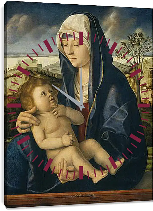 Часы картина - The Virgin and Child. Джованни Беллини
