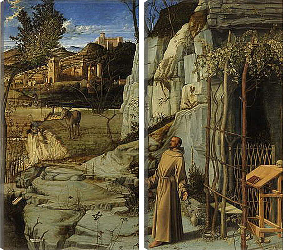Модульная картина - святой Франциск в пустыне. Джованни Беллини
