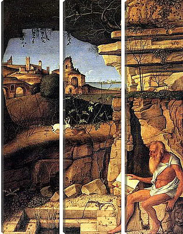 Модульная картина - Saint Jerome Reading. Джованни Беллини