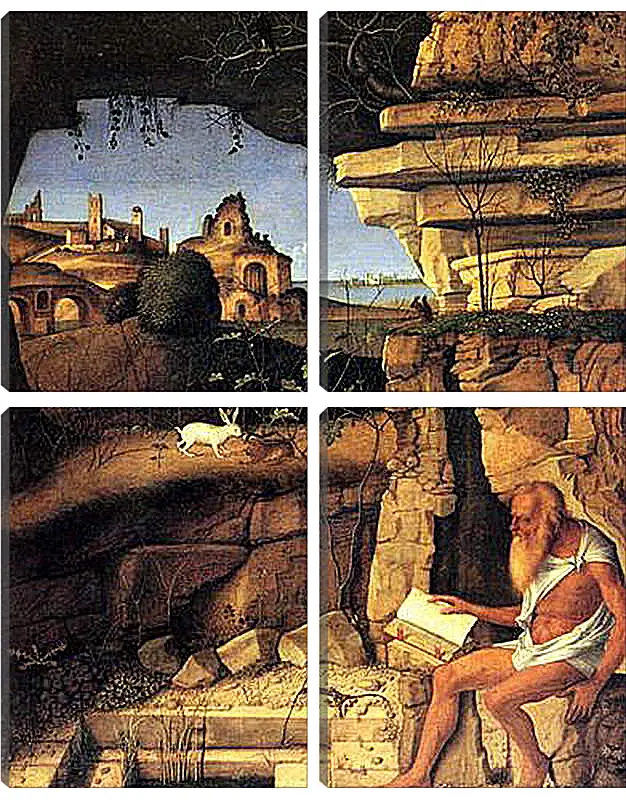 Модульная картина - Saint Jerome Reading. Джованни Беллини