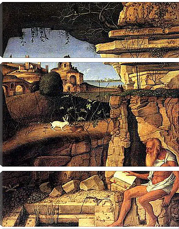 Модульная картина - Saint Jerome Reading. Джованни Беллини