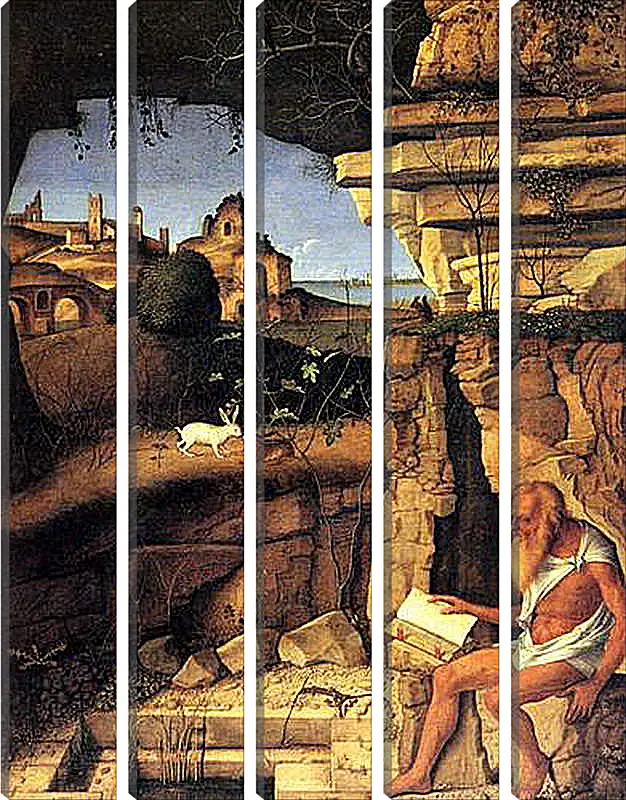 Модульная картина - Saint Jerome Reading. Джованни Беллини