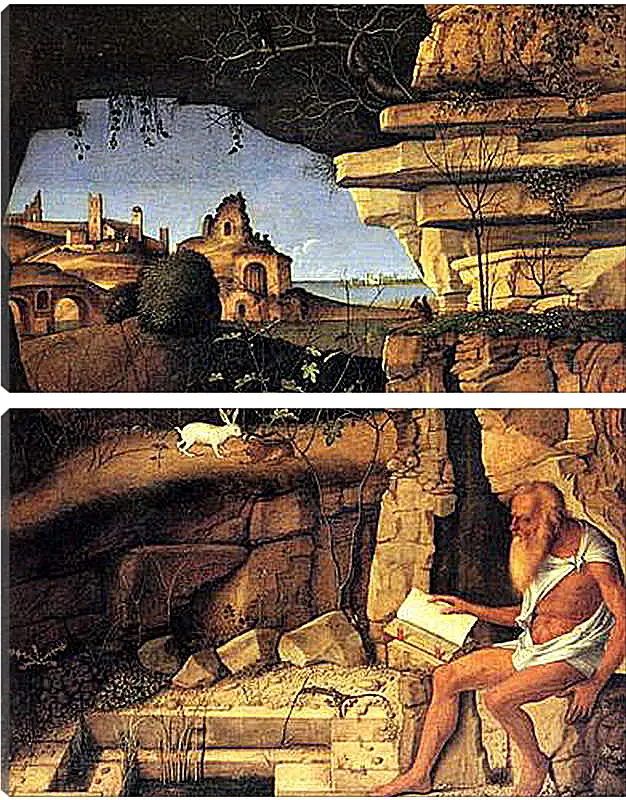 Модульная картина - Saint Jerome Reading. Джованни Беллини