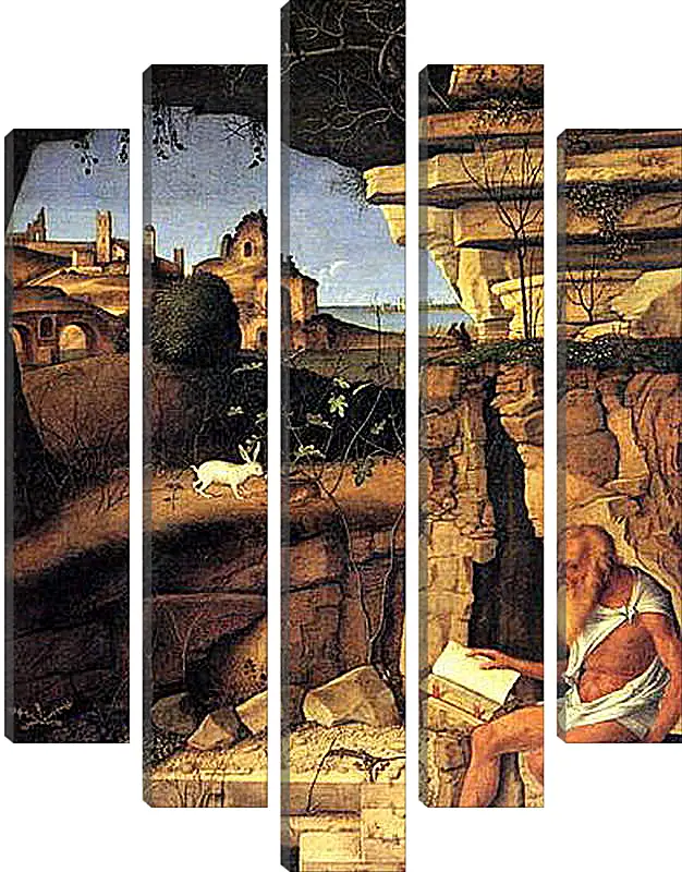 Модульная картина - Saint Jerome Reading. Джованни Беллини