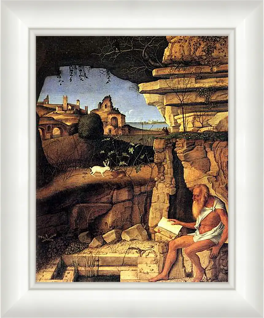 Картина в раме - Saint Jerome Reading. Джованни Беллини