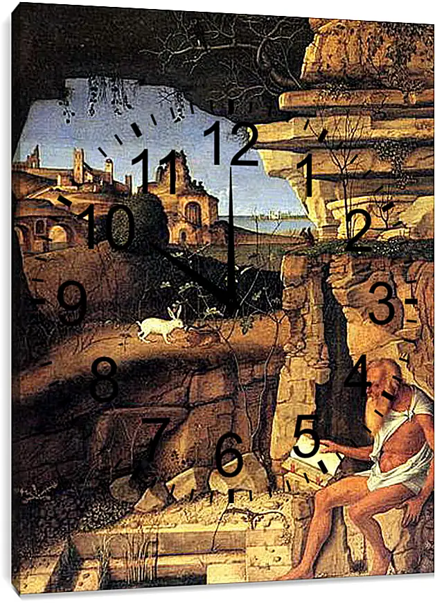 Часы картина - Saint Jerome Reading. Джованни Беллини