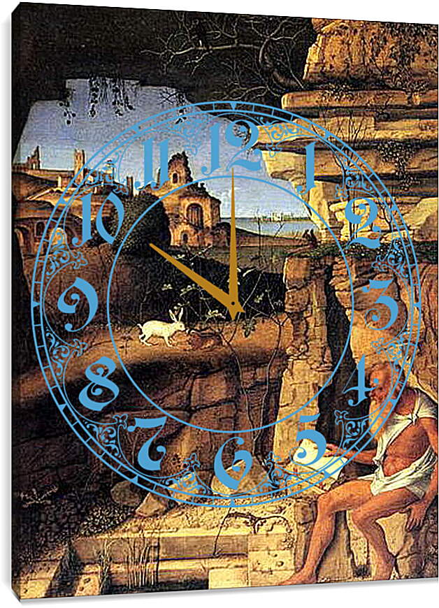Часы картина - Saint Jerome Reading. Джованни Беллини
