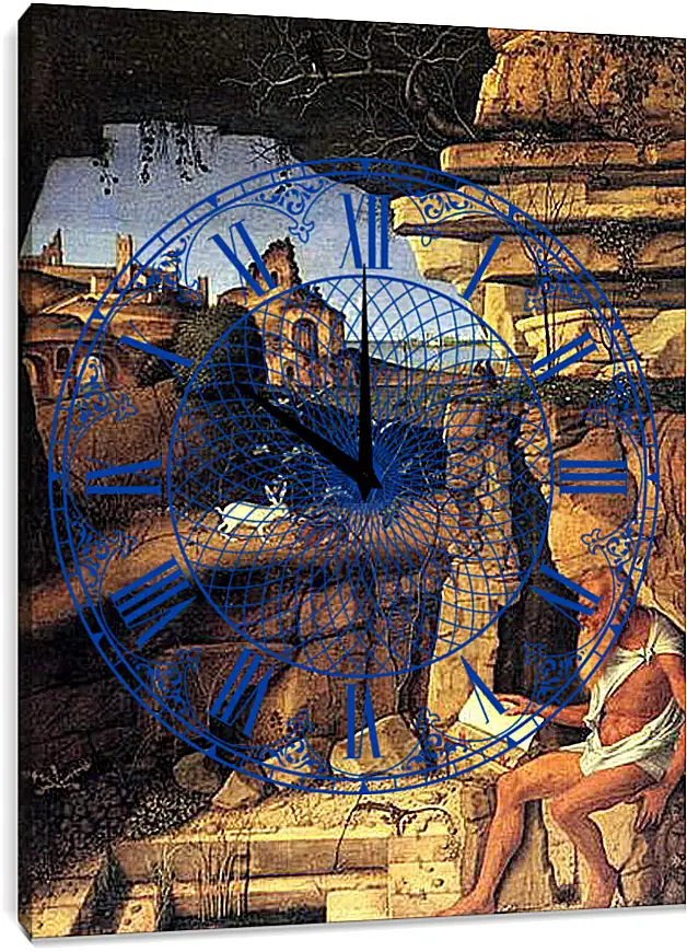 Часы картина - Saint Jerome Reading. Джованни Беллини