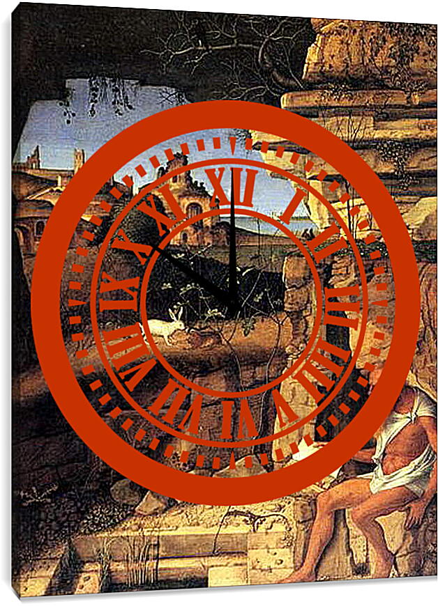 Часы картина - Saint Jerome Reading. Джованни Беллини
