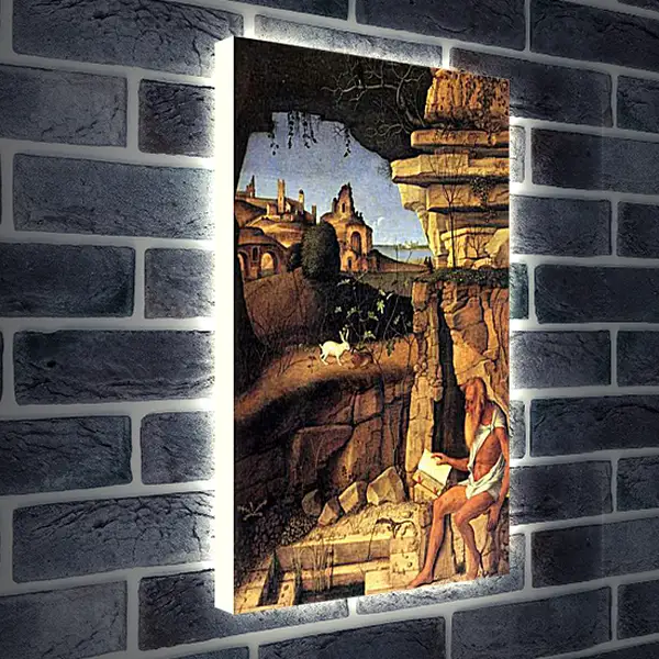 Лайтбокс световая панель - Saint Jerome Reading. Джованни Беллини
