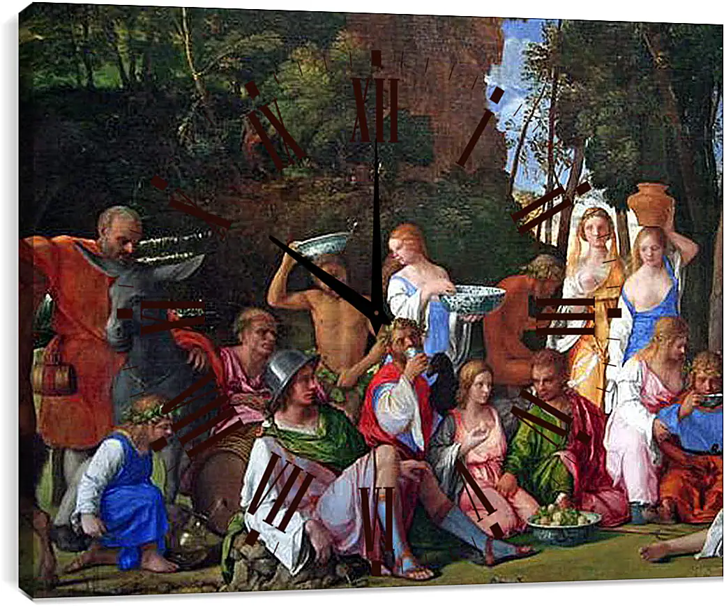 Часы картина - The Feast of the Gods. Джованни Беллини