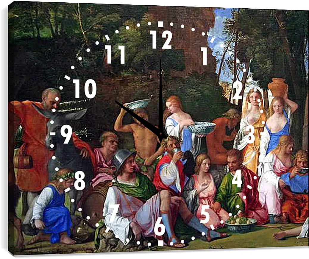 Часы картина - The Feast of the Gods. Джованни Беллини