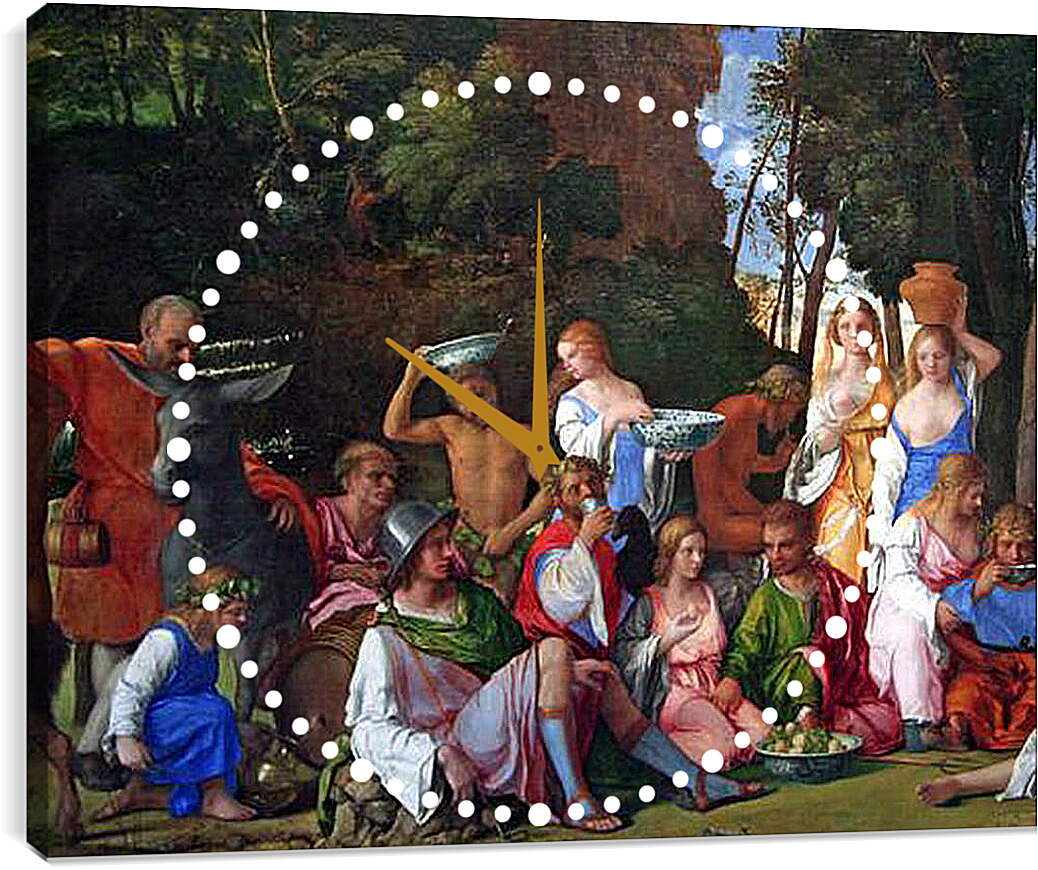 Часы картина - The Feast of the Gods. Джованни Беллини
