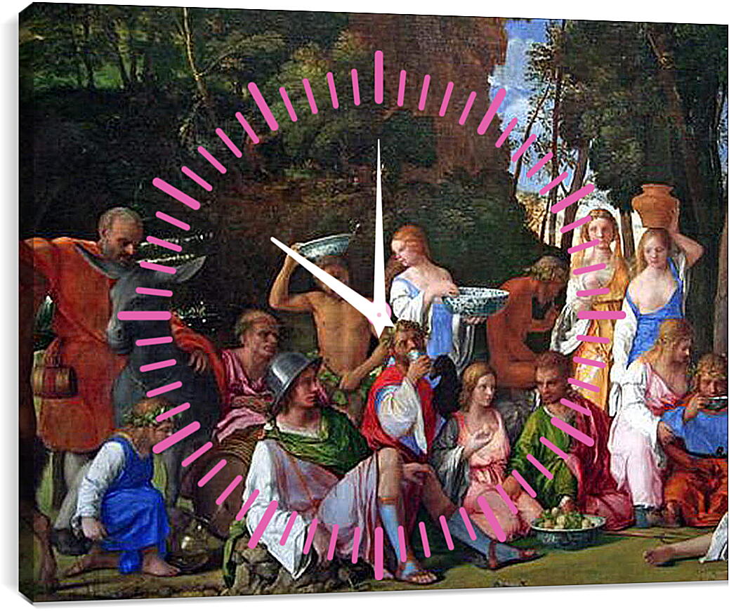 Часы картина - The Feast of the Gods. Джованни Беллини
