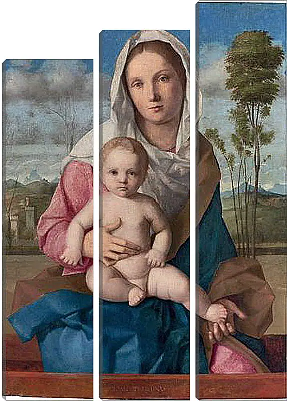 Модульная картина - The Madonna and Child in a landscape. Джованни Беллини