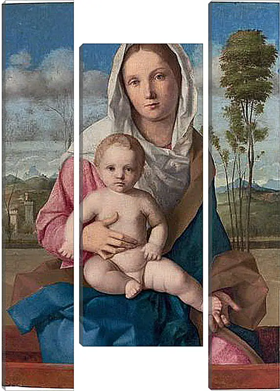 Модульная картина - The Madonna and Child in a landscape. Джованни Беллини