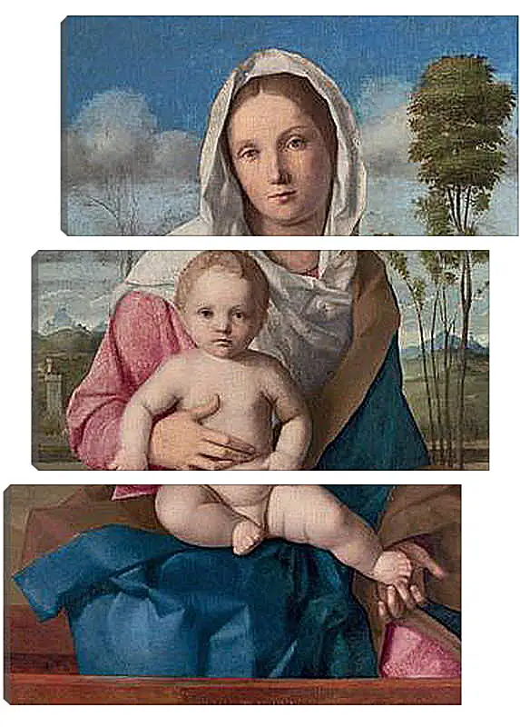 Модульная картина - The Madonna and Child in a landscape. Джованни Беллини