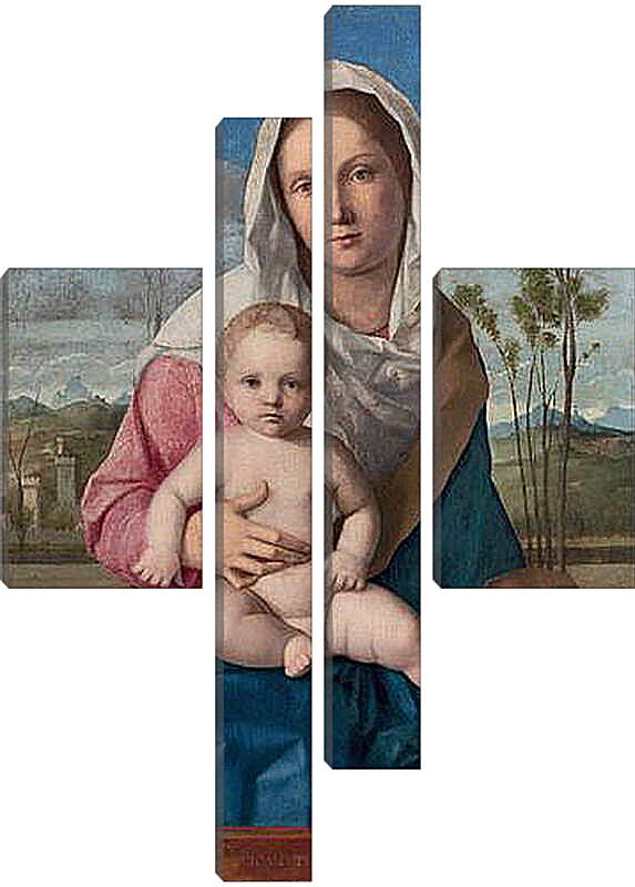 Модульная картина - The Madonna and Child in a landscape. Джованни Беллини
