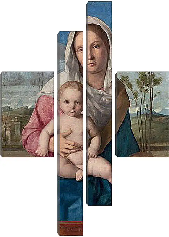 Модульная картина - The Madonna and Child in a landscape. Джованни Беллини
