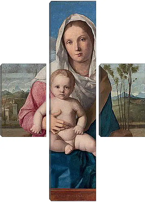 Модульная картина - The Madonna and Child in a landscape. Джованни Беллини